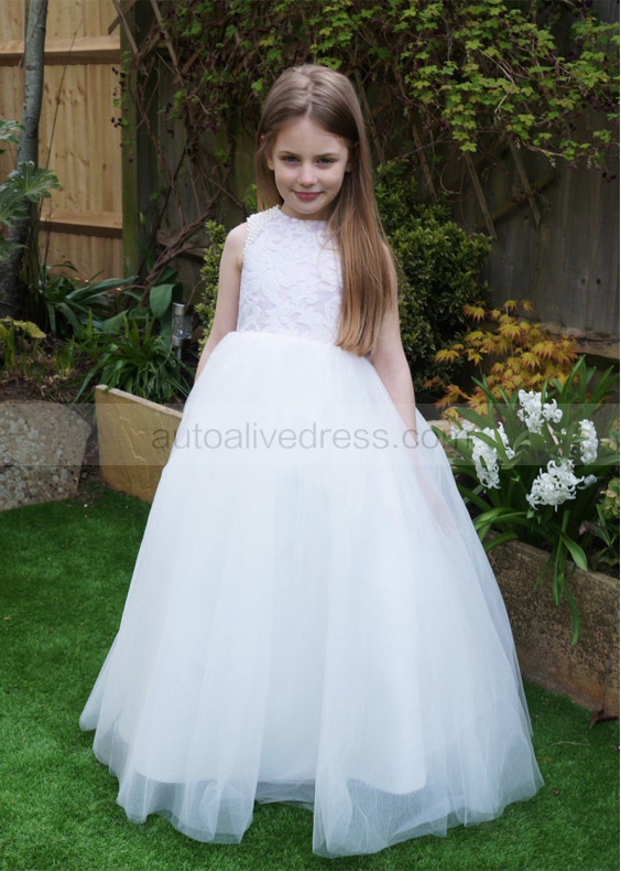 Cap Sleeves Velvet Tulle Flower Girl Dress